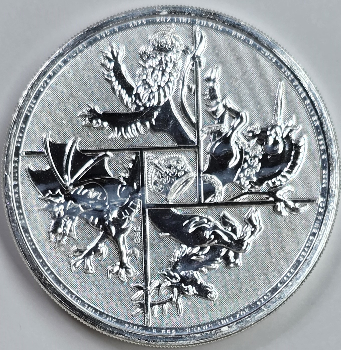 2024 2oz .9999 Silver Great Britain 5 Pound Four Nations Coin
